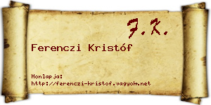 Ferenczi Kristóf névjegykártya