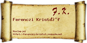 Ferenczi Kristóf névjegykártya