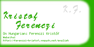 kristof ferenczi business card
