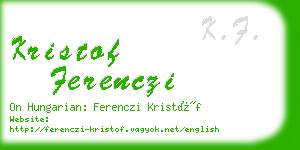 kristof ferenczi business card